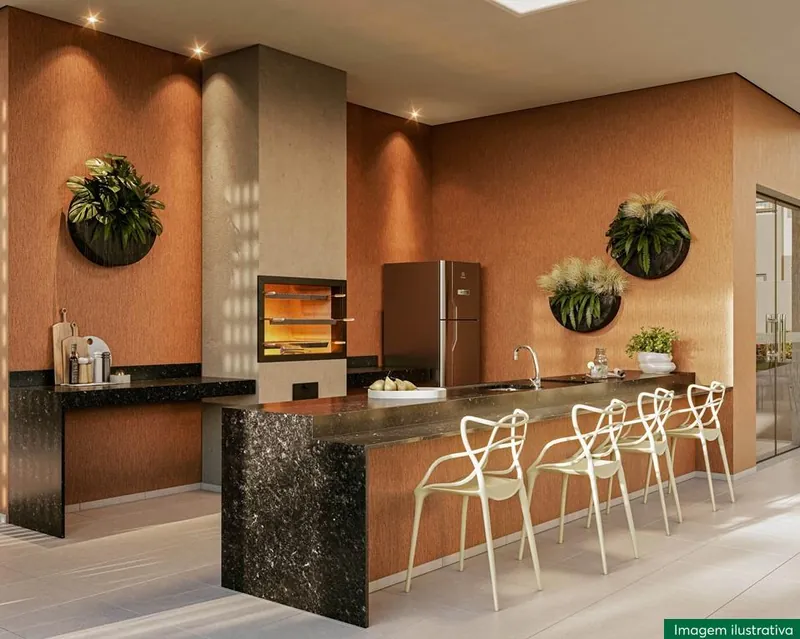 Espaço gourmet com churrasqueira — Giardino Florença