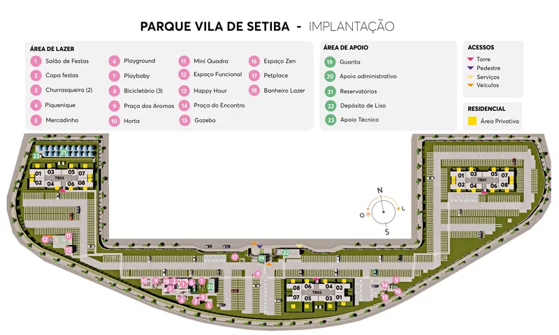 Implantação do condomínio — Parque Vila de Setiba
